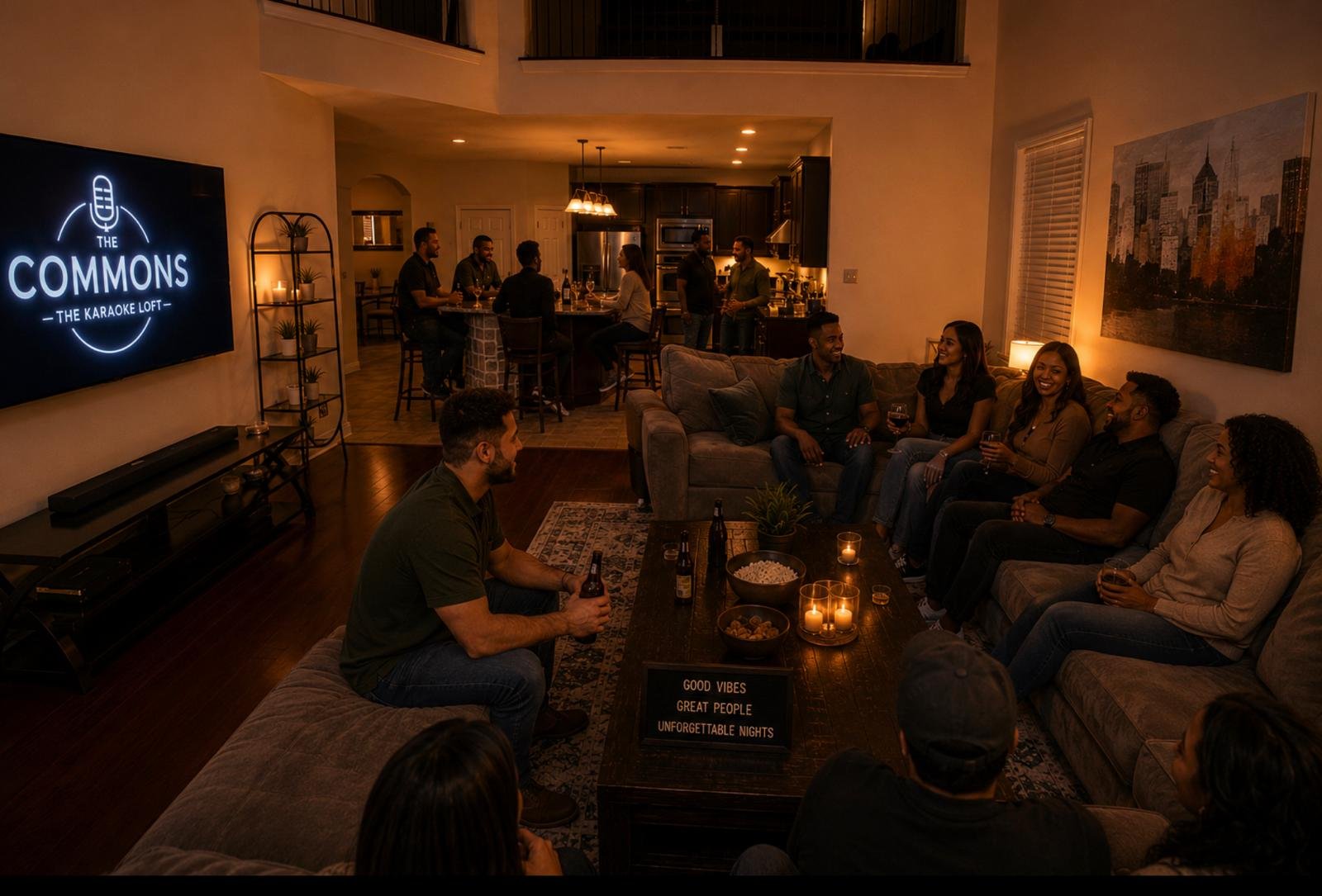 Friends enjoying a private social gathering