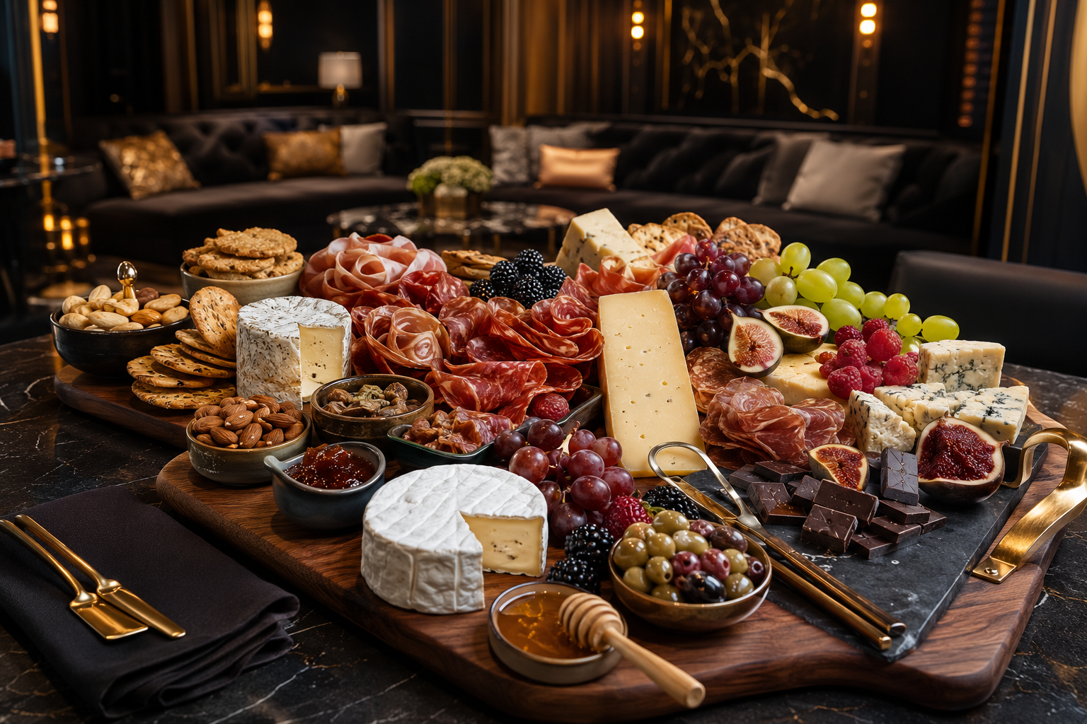 Gourmet charcuterie display